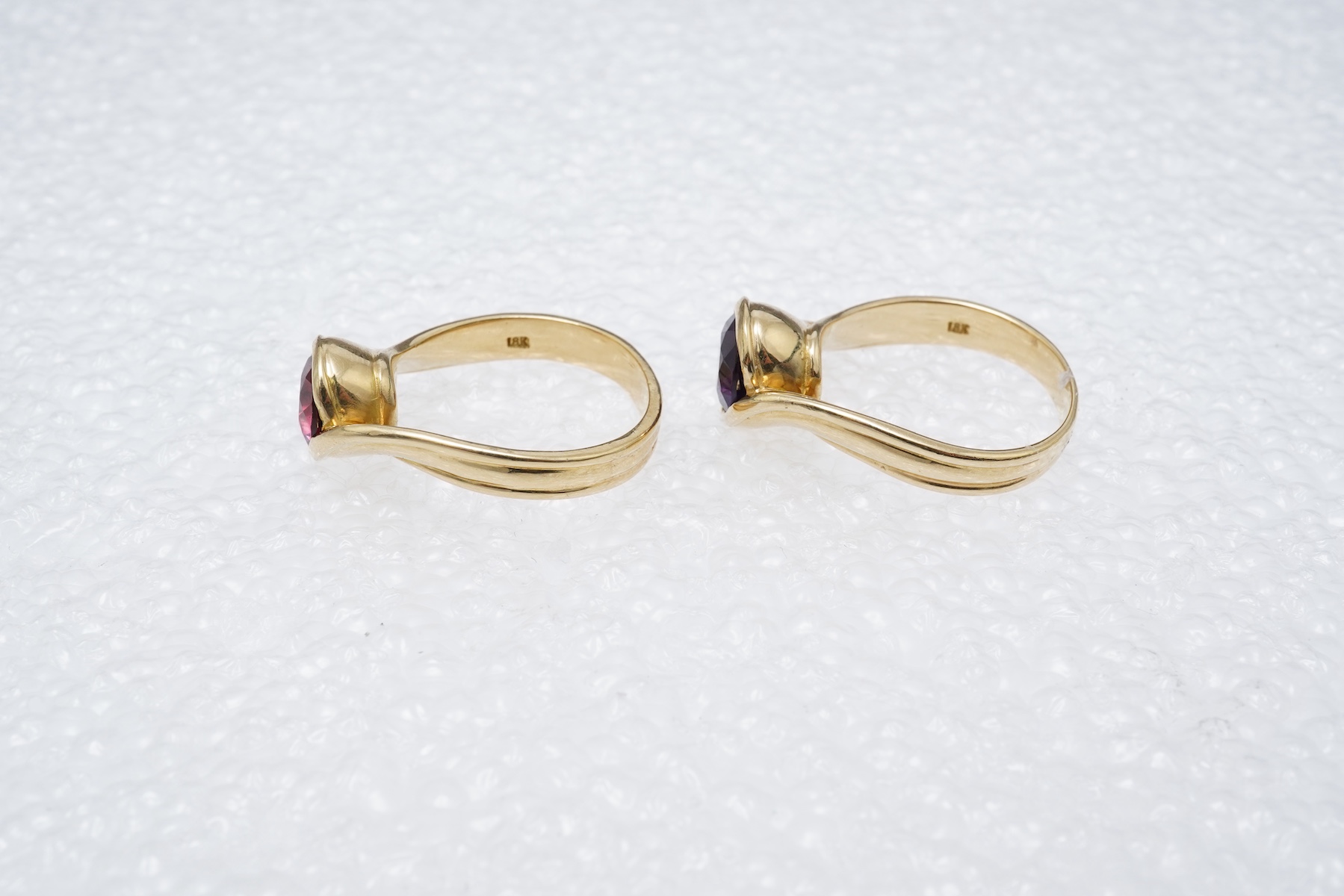 Angela Cummings, two gem-set rings, circa 1988